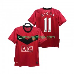 Camisola Manchester United GIGGS 11 2009 Retro Homem Equipamento Primeiro 2010 Manga Curta